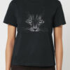 Tricou bumbac organic-Powerful Cat, Femei
