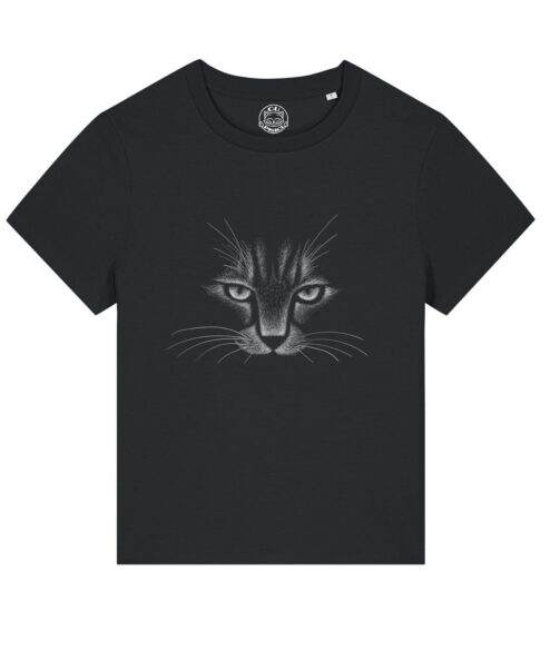 Tricou bumbac organic-Powerful Cat, Femei