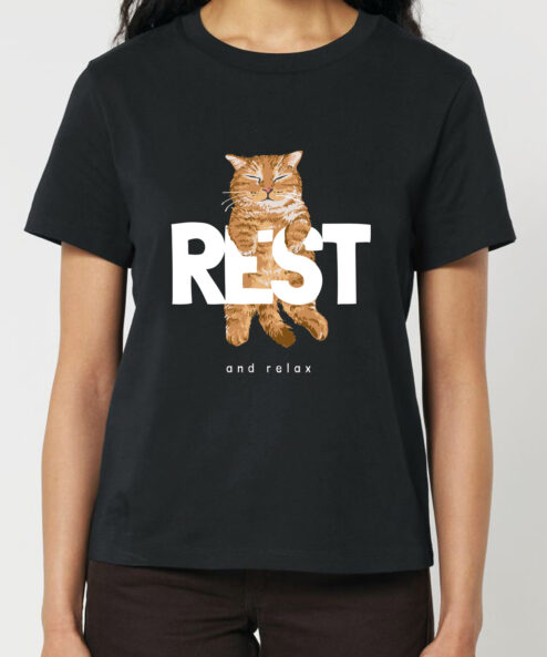 Tricou bumbac organic-Rest and Relax, Femei