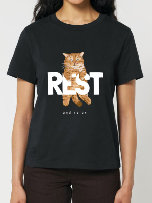 Tricou bumbac organic-Rest and Relax, Femei