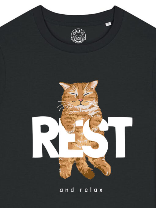 Tricou bumbac organic-Rest and Relax, Femei