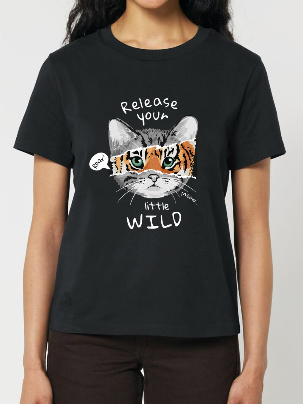 Tricou bumbac organic-Wild Cat, Femei