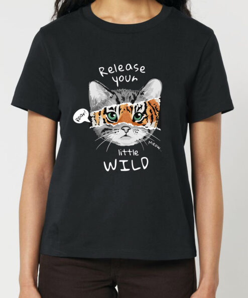 Tricou bumbac organic-Wild Cat, Femei