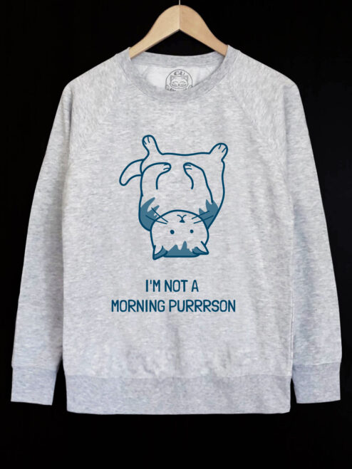 Bluza printata-I’m not a Morning PURRRSON, Barbat