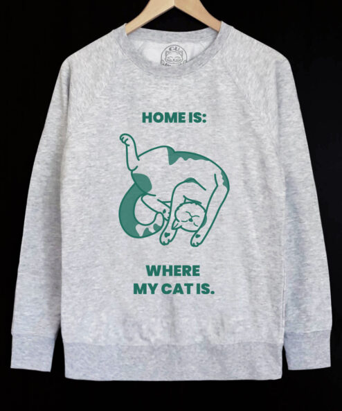 Bluza printata-Home is where My Cat is, Barbati