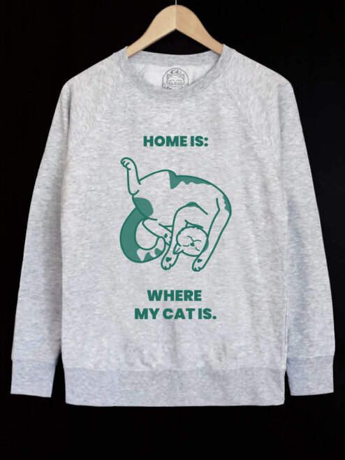 Bluza printata-Home is where My Cat is, Barbati