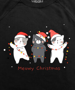 Bluza printata-Christmas Cats-Neagra