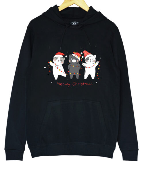 Hanorac printat-Christmas Cats, Unisex