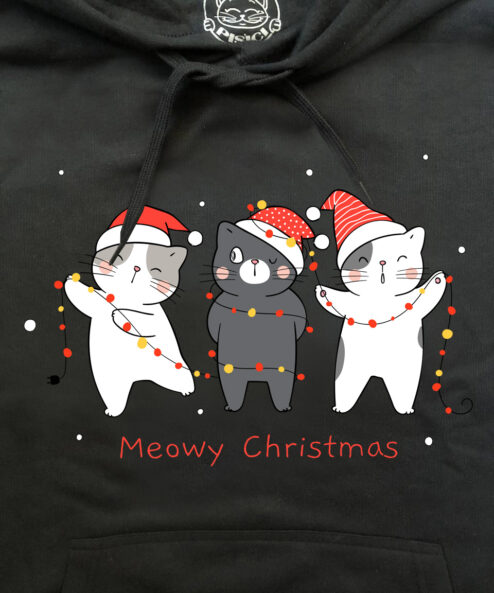 Hanorac printat-Christmas Cats, Unisex