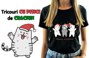 tricouri cu pisici de craciun
