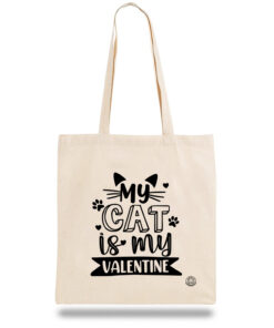 Geanta din bumbac-My Cat is My Valentine