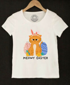 Tricou bumbac-Meowy Easter, Copii