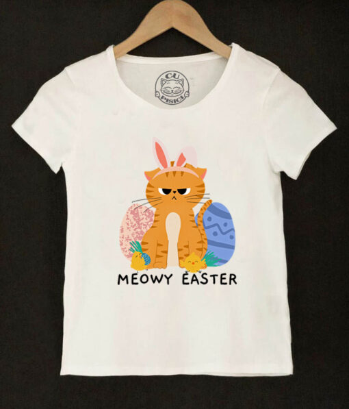 Tricou bumbac-Meowy Easter, Copii
