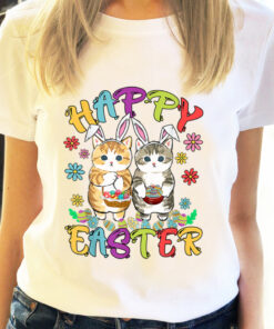 Tricou bumbac organic-Happy Easter, Femei
