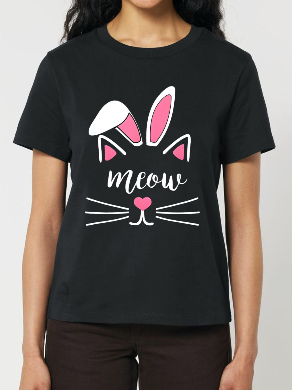 Tricou bumbac organic-Meow Bunny, Femei