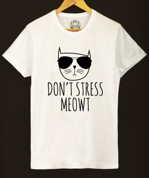 Tricou bumbac organic-Don't Stress Meowt, Barbati