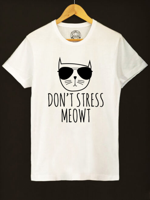 Tricou bumbac organic-Don't Stress Meowt, Barbati