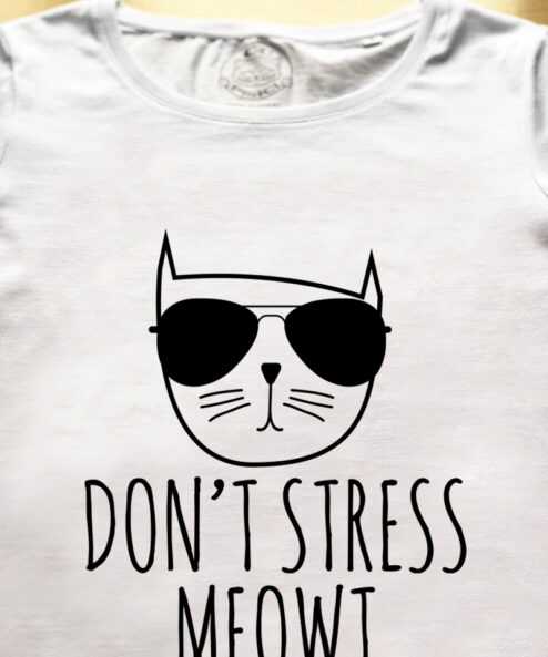 Tricou bumbac organic-Don't Stress Meowt