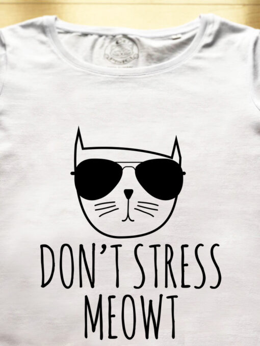Tricou bumbac organic-Don't Stress Meowt