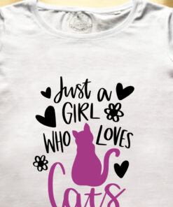 Tricou bumbac organic-Just A Girl Who Loves Cats