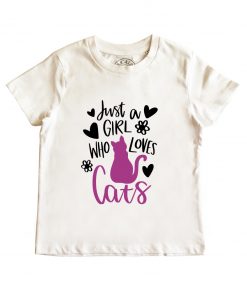 Tricou bumbac-Just a Girl Who Loves Cats, Copii