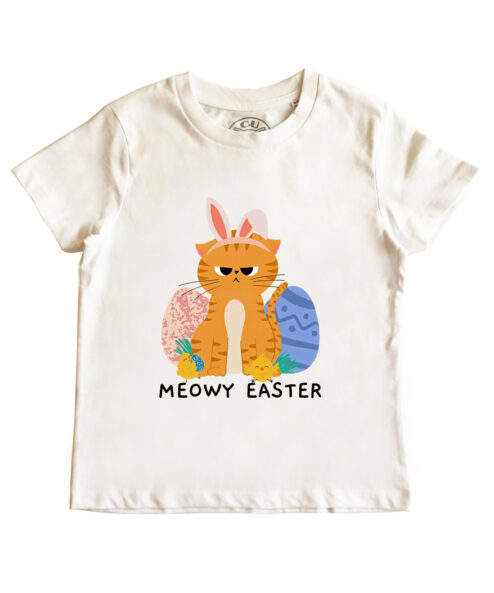 Tricou bumbac-Meowy Easter, Copii