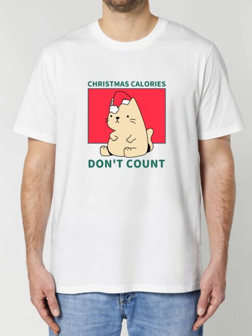 Tricou din bumbac organic Premium-Christmas Calories DON'T Count, Barbati