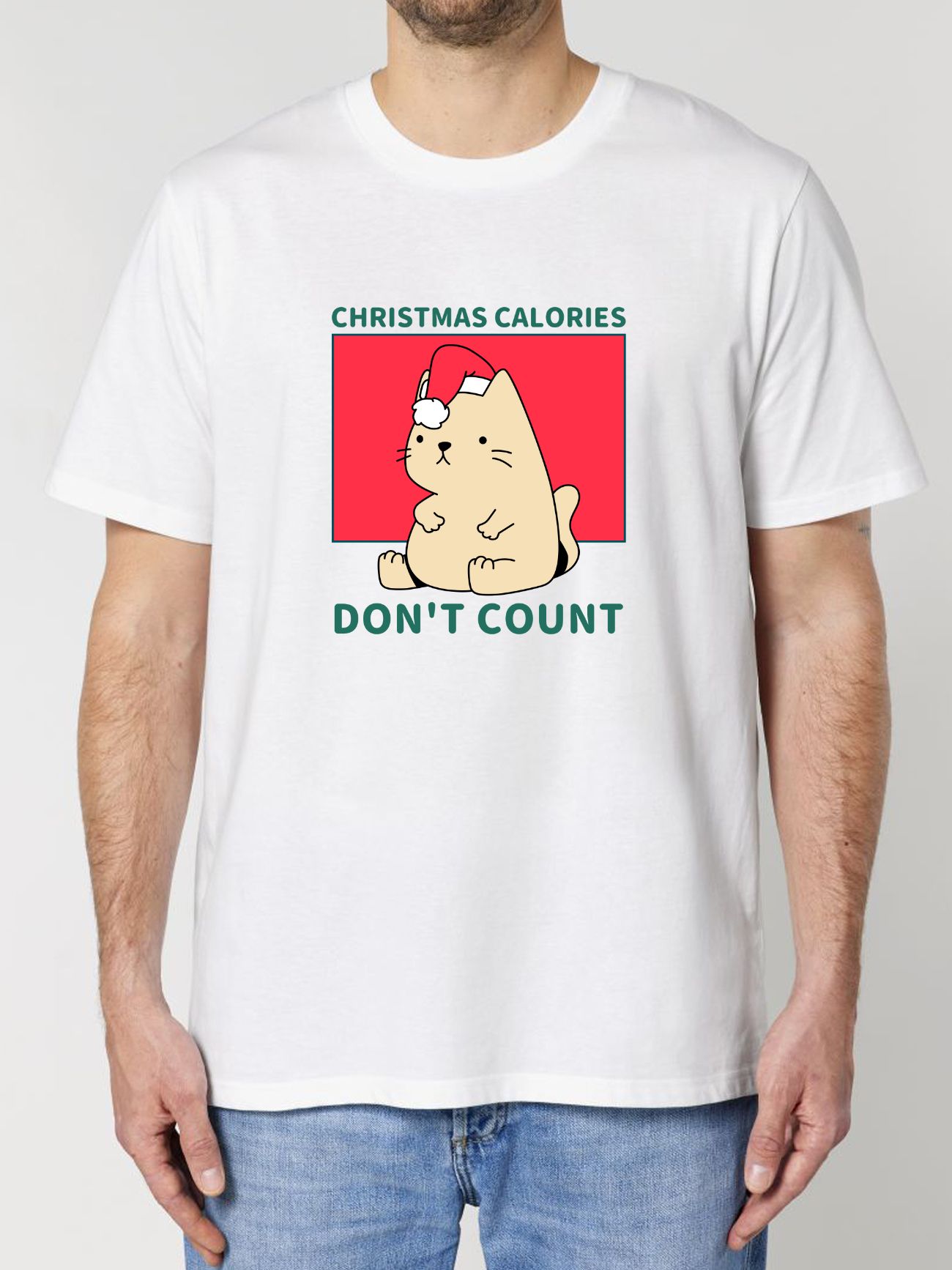 Tricou din bumbac organic Premium-Christmas Calories DON'T Count, Barbati