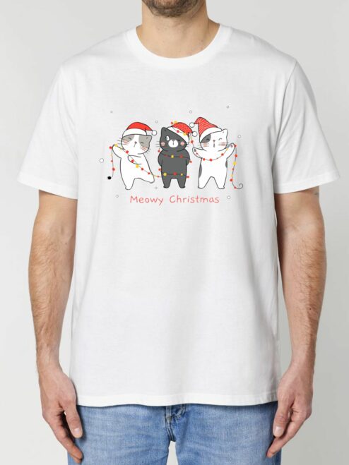 Tricou din bumbac organic Premium-Christmas Cats, Barbati