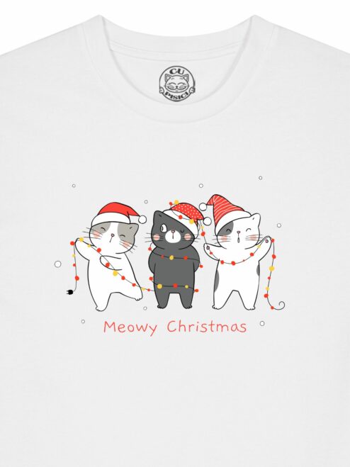 Tricou din bumbac organic Premium-Christmas Cats, Barbati