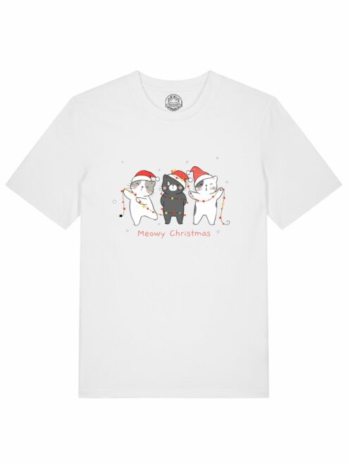 Tricou din bumbac organic Premium-Christmas Cats, Barbati