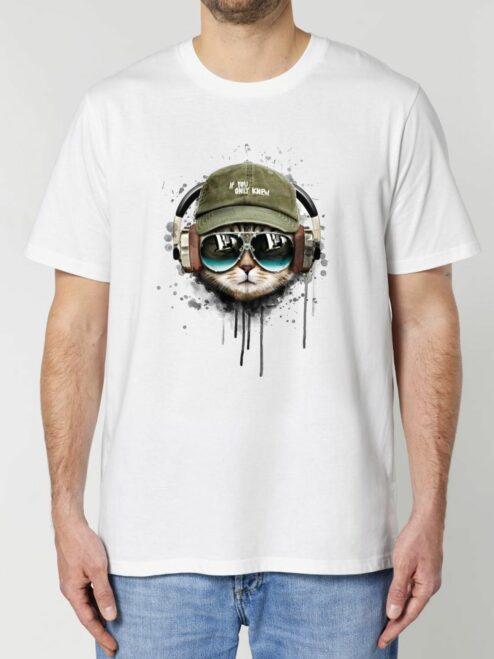 Tricou din bumbac organic Premium-Cool Cat, Barbati