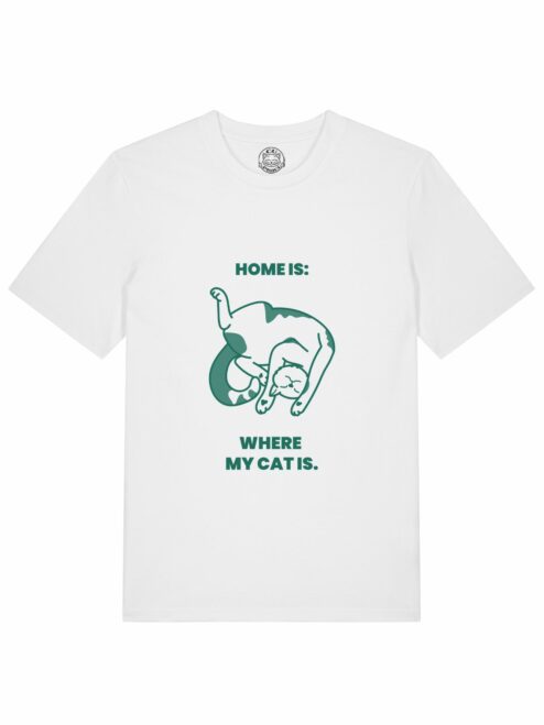 Tricou din bumbac organic Premium-Home is where My Cat is, Barbati