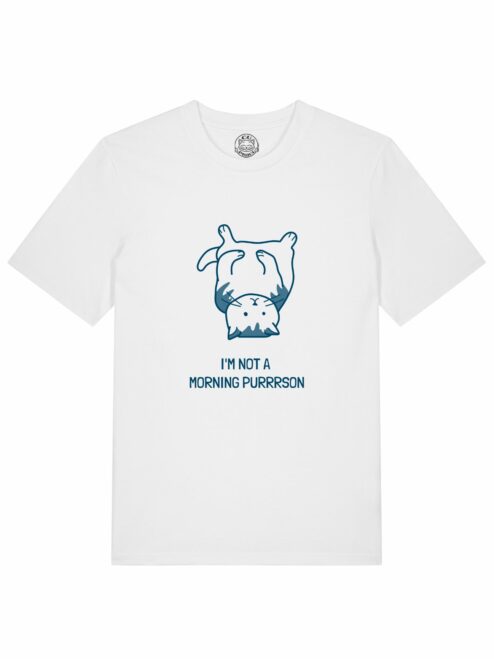 Tricou din bumbac organic Premium-I'm not a Morning PURRRSON, Barbati