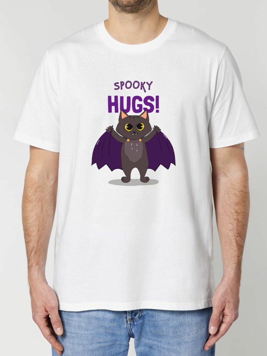 Tricou din bumbac organic Premium-Spooky Hugs, Barbati