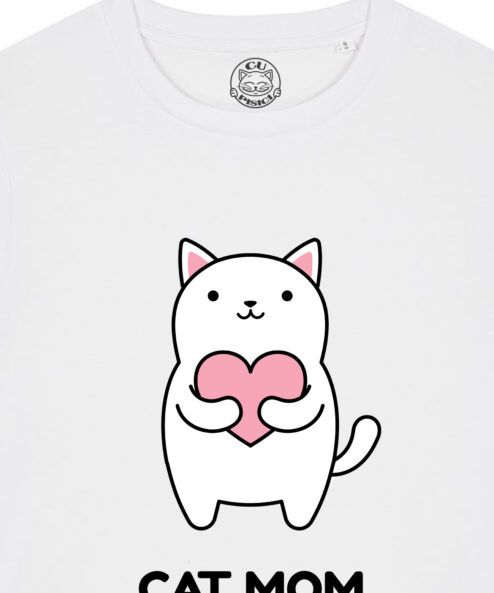 Tricou bumbac organic-Cat Mom, Femei