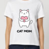 Tricou bumbac organic-Cat Mom, Femei