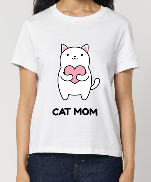 Tricou bumbac organic-Cat Mom, Femei