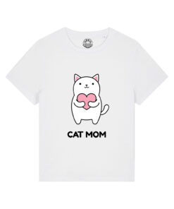Tricou bumbac organic-Cat Mom, Femei