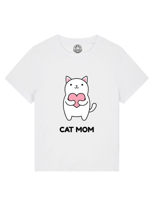 Tricou bumbac organic-Cat Mom, Femei