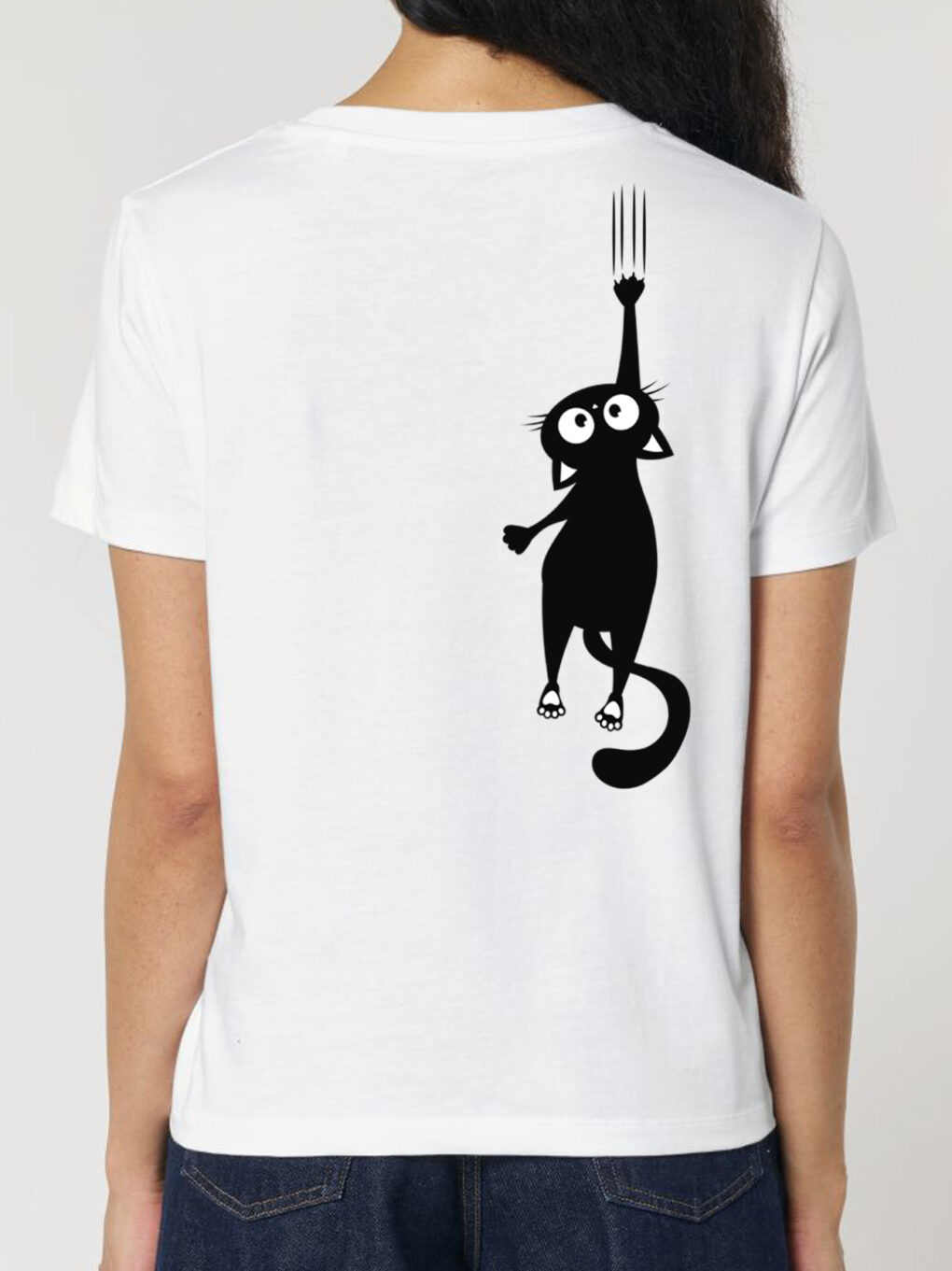 Tricou bumbac organic-Hanging Cat, Femei