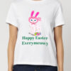 Tricou bumbac organic-Happy Easter Everymeowy, Femei