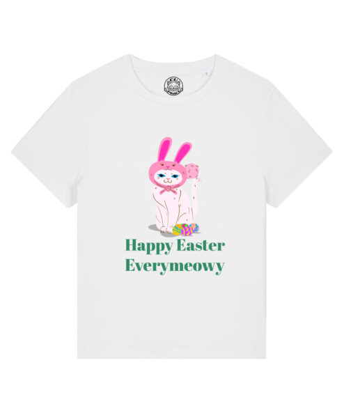 Tricou bumbac organic-Happy Easter Everymeowy, Femei