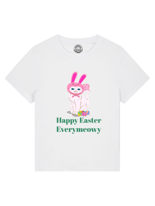 Tricou bumbac organic-Happy Easter Everymeowy, Femei