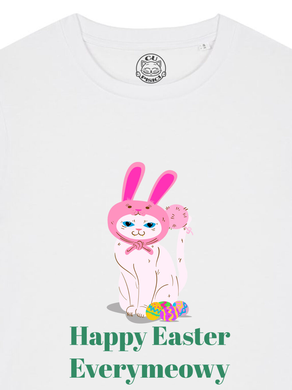 Tricou bumbac organic-Happy Easter Everymeowy, Femei