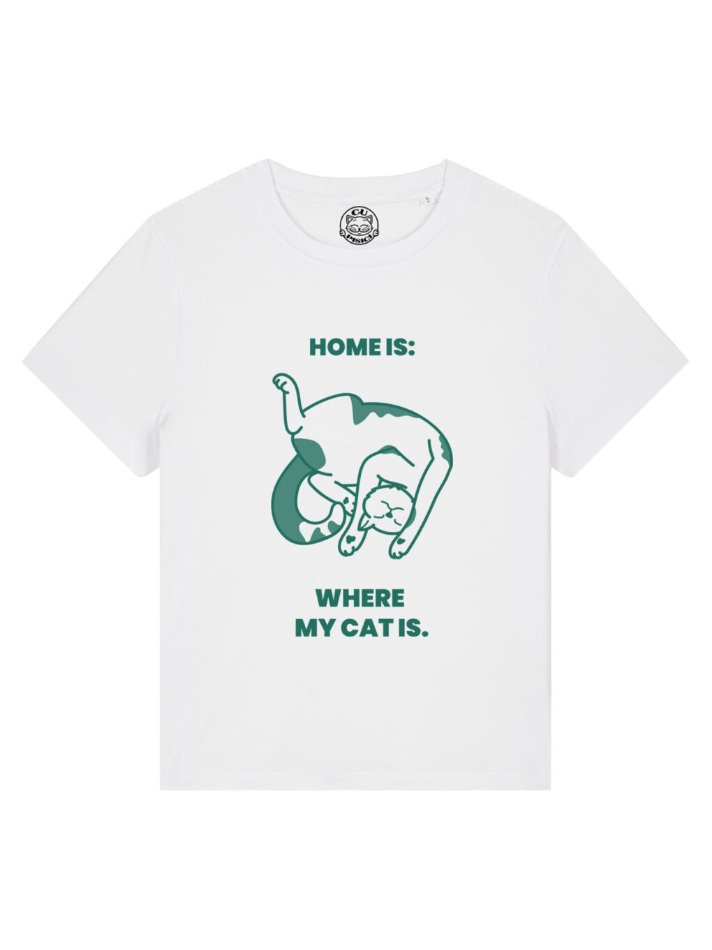 Tricou bumbac organic-Home is where My Cat is, Femei