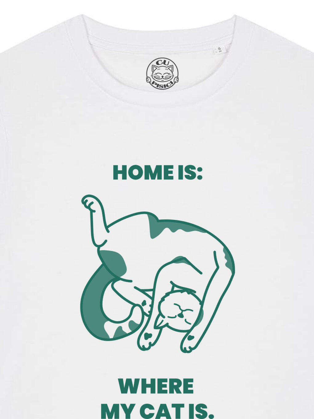 Tricou bumbac organic-Home is where My Cat is, Femei