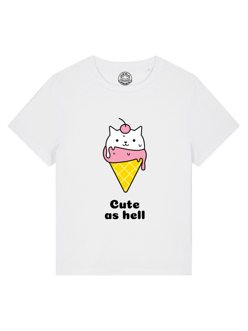 Tricou bumbac organic-Ice cream Cat, Femei