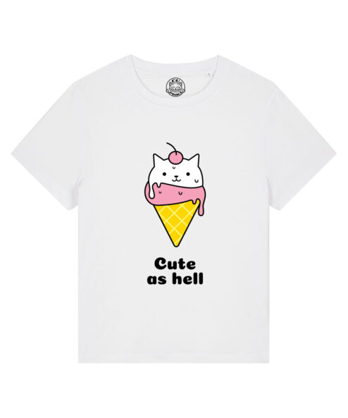 Tricou bumbac organic-Ice cream Cat, Femei