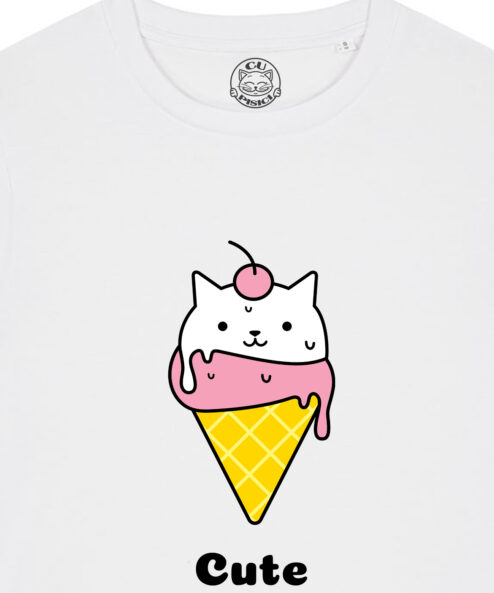 Tricou bumbac organic-Ice cream Cat, Femei